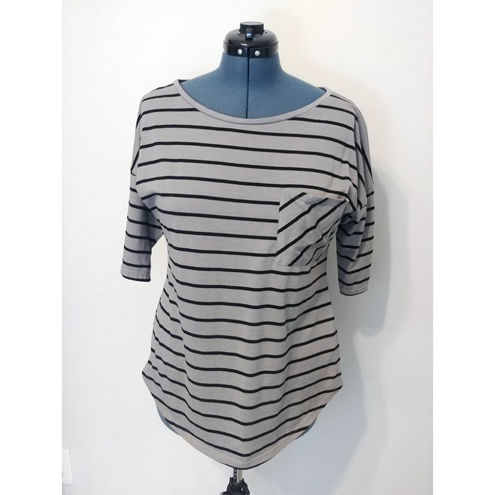 Decree Grey Striped Knit Shirt
